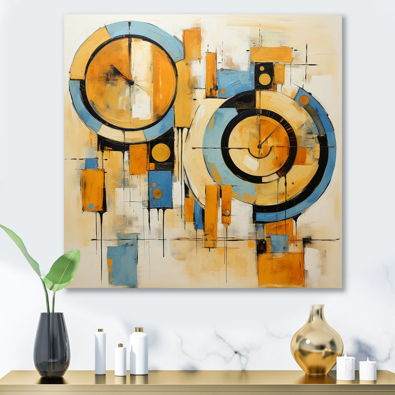 «Blue Supreme Abstract Realms II», reproduction d'art murale abstraite en métal, H 36 po x l 36 po