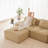 Boneless Wide Tufted Compression Corduroy Comfy Cloud Couch L-Shaped Modular Sectional Sofa Couch with Deep Seat and Movable Ottoman-2060431393-2060431420-2060431423