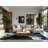Soft Plush Eickhoff Modern & Contemporary Abstract Area Rug in Blue – Navy Binding-953682781