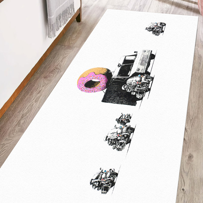 Chic Non-Woven Soft Printed Rug Featuring a Sophisticated Monochrome Geometric Design for a Contemporary Home Decor Accent Piece
