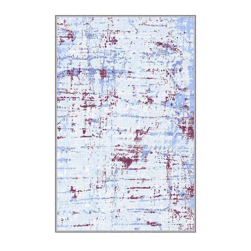 Tapis tissé élégant, 100% polyester, d'une hauteur de poils de 0,3 po | Pois antibactérien, feutre en PVC antidérapant, lavable à la machine | Impression 3D numérique, durable et facile à entretenir - parfaite pour n'importe quelle pièce