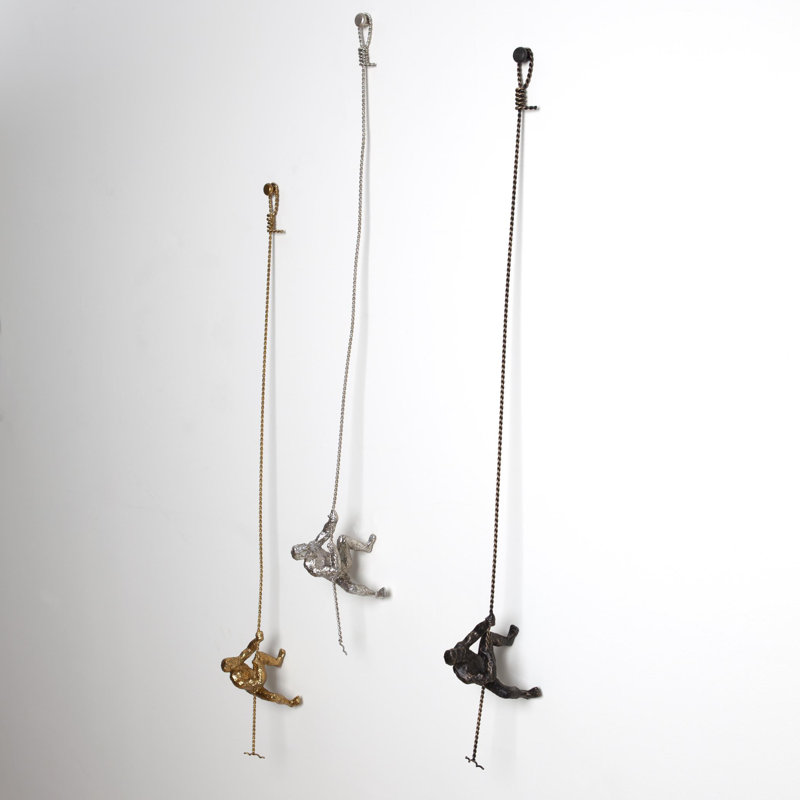 Climbing Man-Wall Mounted, Nickel