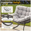 Chaise berçante avec repose-pieds, repose-pieds et coussins en osier toutes saisons-310673471
