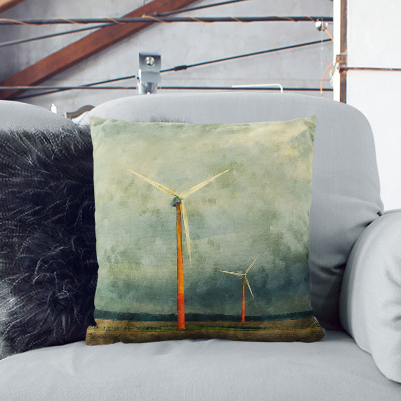 Wind Turbines Vol.2 Scatter Cushion, Black, 40cm H x 40cm W x 15cm D