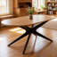Table de salle à manger à piédestal 69,3 po avec base en métal-959541472