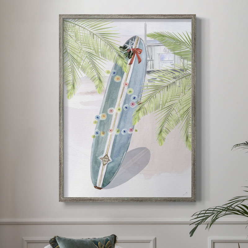 «So Cali Christmas Collection B», reproduction encadrée - bois massif