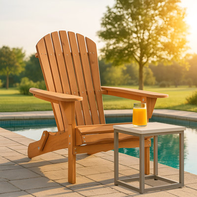 Willacoochee Adirondack Patio Lawn Folding Outdoor Chair Seating Fire Pit Wood Chairs
