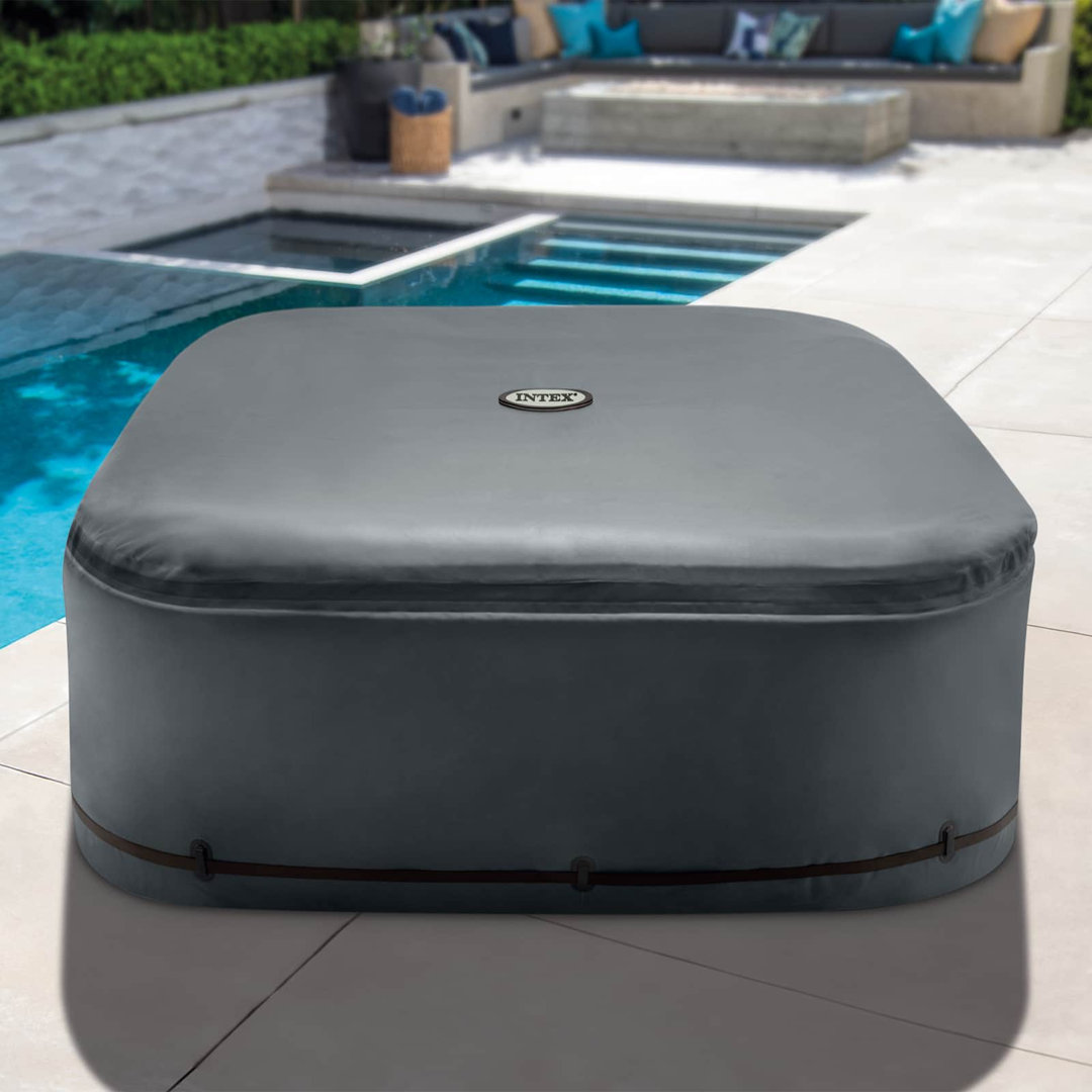 INTEX Spa Cover INTEX Dark Grey PVC and PU Energy Efficient Hot Tub Accessory