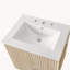 Meuble-lavabo mural 24 po avec lavabo en céramique, armoire à 2 portes, tablette ajustable en U et rangement latéral ouvert