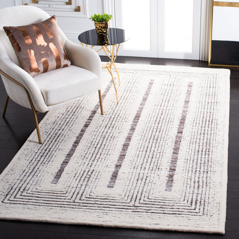Binyomin Hand Tufted Performance Geometric Rug, Rectangle 5' x 8'