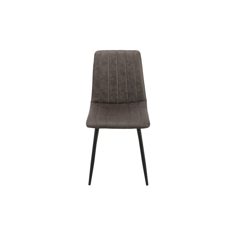 38cm H Microfiber / Microsuede Upholstered Metal Upholstered Back Side Chair in Grey