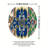 Blue Ornate Tile Print 3 Pack Shower Bathroom Rug Kit Blue