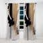 Dardar - rideau moderne - noir, blanc et doré Expression III - velours obscurcissant - 1 panneau-1219002661