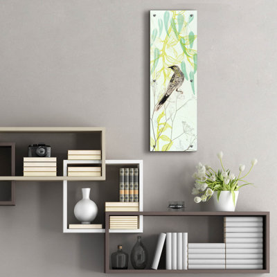 «Eager To Fly W commentaires» par Trudy riz, art mural en verre acrylique, 16 po x 48 po