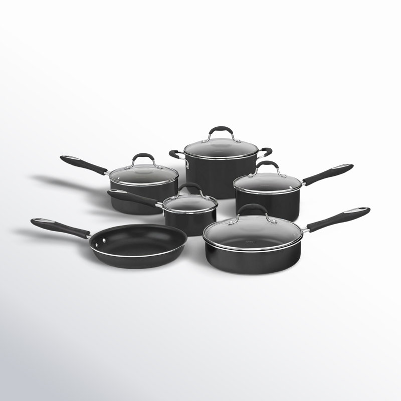 Cuisinart Advantage Non Stick 11 Pieces Aluminum Cookware Set, Black