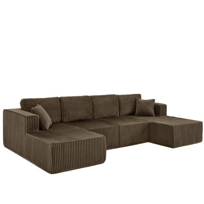 Space-saving U-shaped Sectionals, Durable Corduroy, Modern Style For Living Room
