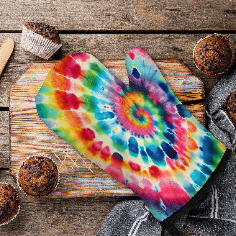 Sergé en coton Bright Rainbow Swirls