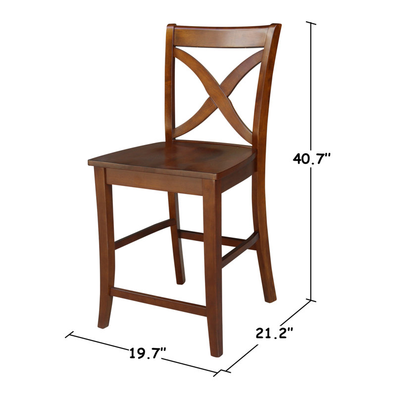 Tabouret Ludivine, Espresso, Tabouret de comptoir (siège d'une hauteur de 24 p