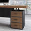 Brown L-Shaped Solid Wood with 3 drawers Executive Desk