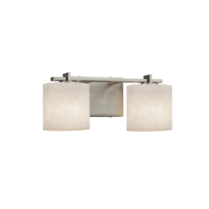 Éclairage pour salle de bain 2 lumières Brey, Nickel brossé