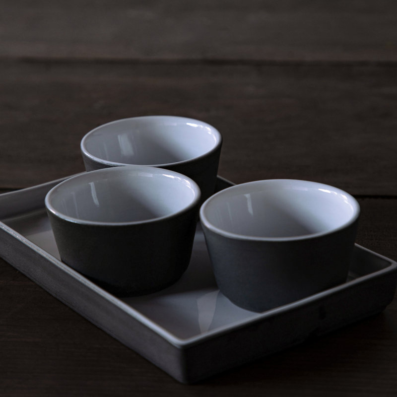 Lagoa Stoneware Tray, White