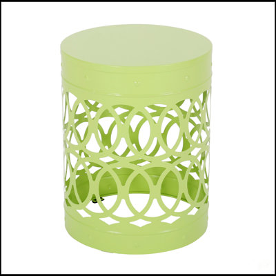 Durable Outdoor Metal End Table With Elegant Iron Cut Design, Perfect For Patio And Garden Decor