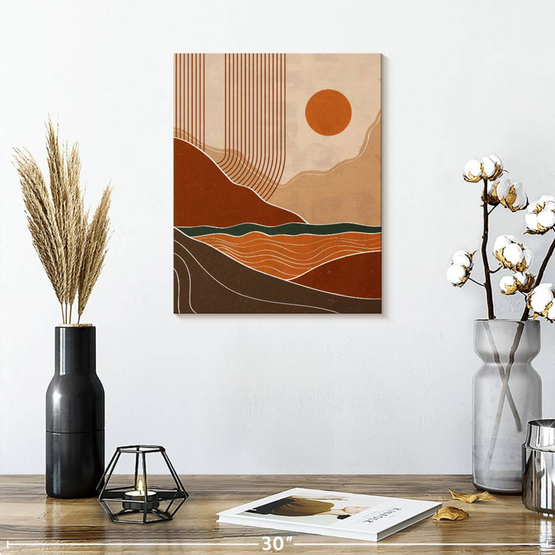 " Boho Sunset Landscape VII ", 15" H x 12" W x 1.25" D