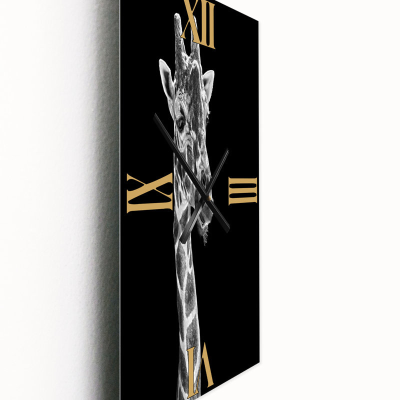 Gros plan, horloge murale Portrait d'une girafe II, Petit