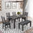 Dining Room Table and Chairs with Bench, Rustic Wood Dining Set, Set of 6-1736895997-1736895998