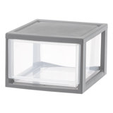 Stackable Storage Bin W/ Drawer, Gray