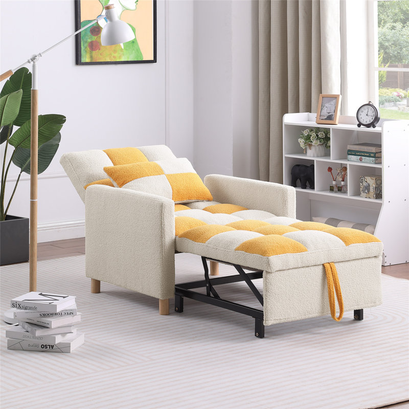 Canapé-lit Kayari, 100 % polyester jaune