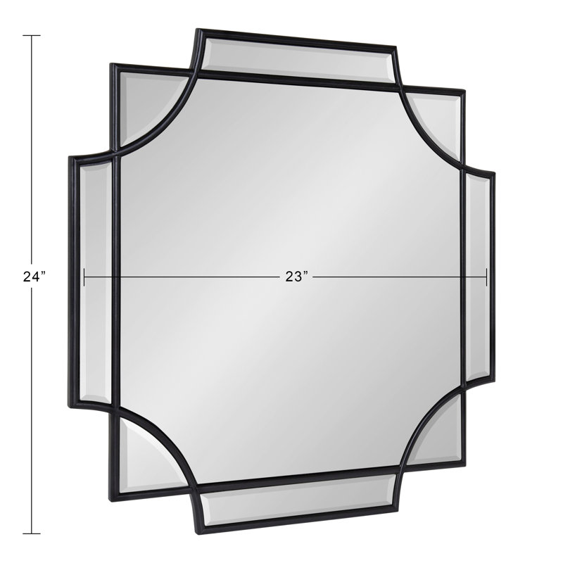Ocilla Flat Mirror, 24" x 24", Black