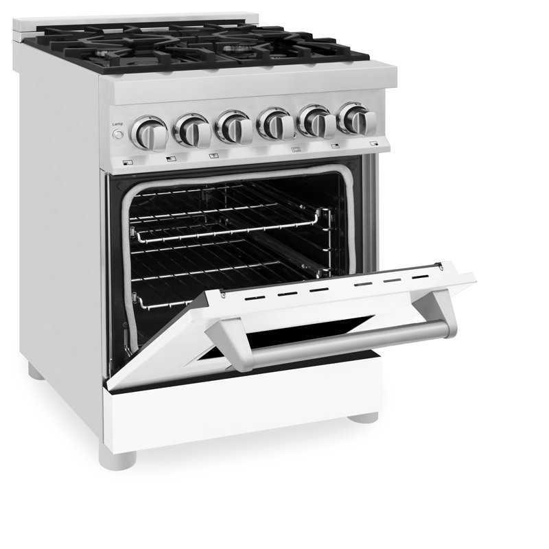 ZLINE 24" Legacy Dual Fuel Range w/ 4 Burner, White Matte