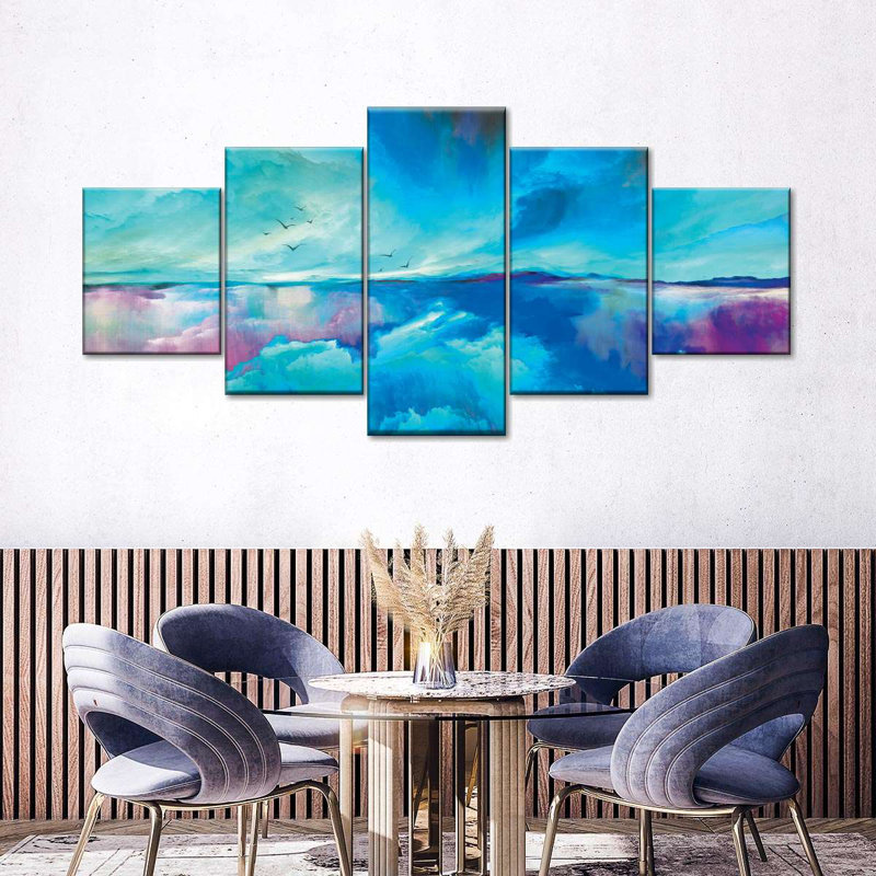 Ciel abstrait, reproduction d'art sur toile, H 34 po x l 74 po