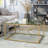 Matte Gold Coffee Table with Glass Top