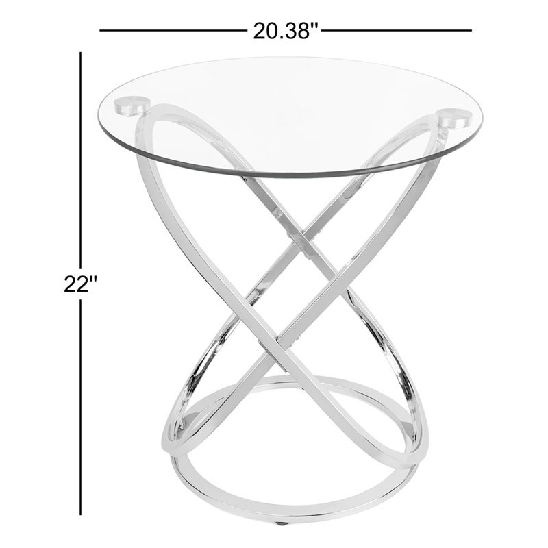 Dimitri Glass Top End Table, Black