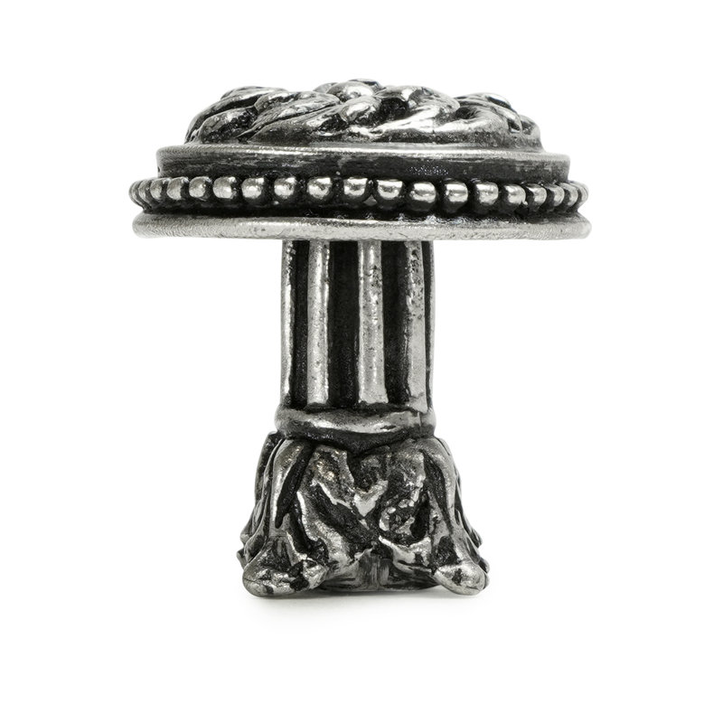 Acanthus & beaded large knob with column base Rosette style in Soft Gold, Silver