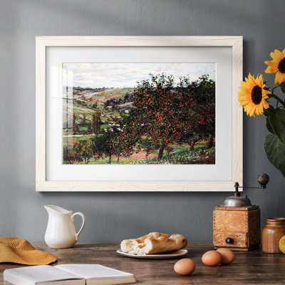 Pommiers près de Vetheuil, 1878 - Reproduction encadrée rustique avec tableau mat