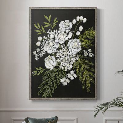Alabaster Bouquet I, reproduction encadrée - bois massif