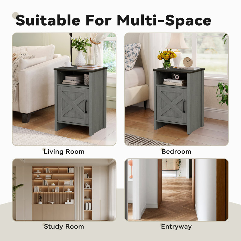 Armoire de rangement Farmhouse Side, Gris