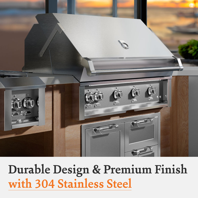 42" Built-In, 4 Trellis Burners, Rotisserie, Liquid Propane