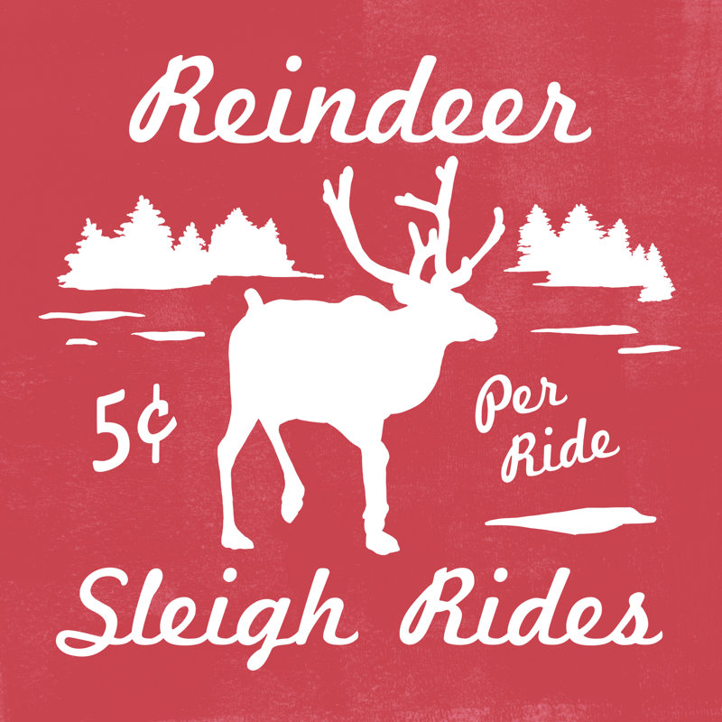 Reindeer Rides II by Emma Scarvey - Wrapped Canvas Print, 30cm H x 30cm W