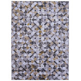 Jahmaal Patchwork Faux Cowhide Brown Printed Area Rug