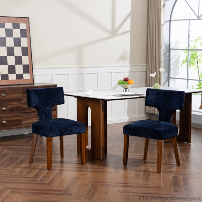 Ensemble de 2 chaises de salle à manger en tissu d'ameublement Farmhouse