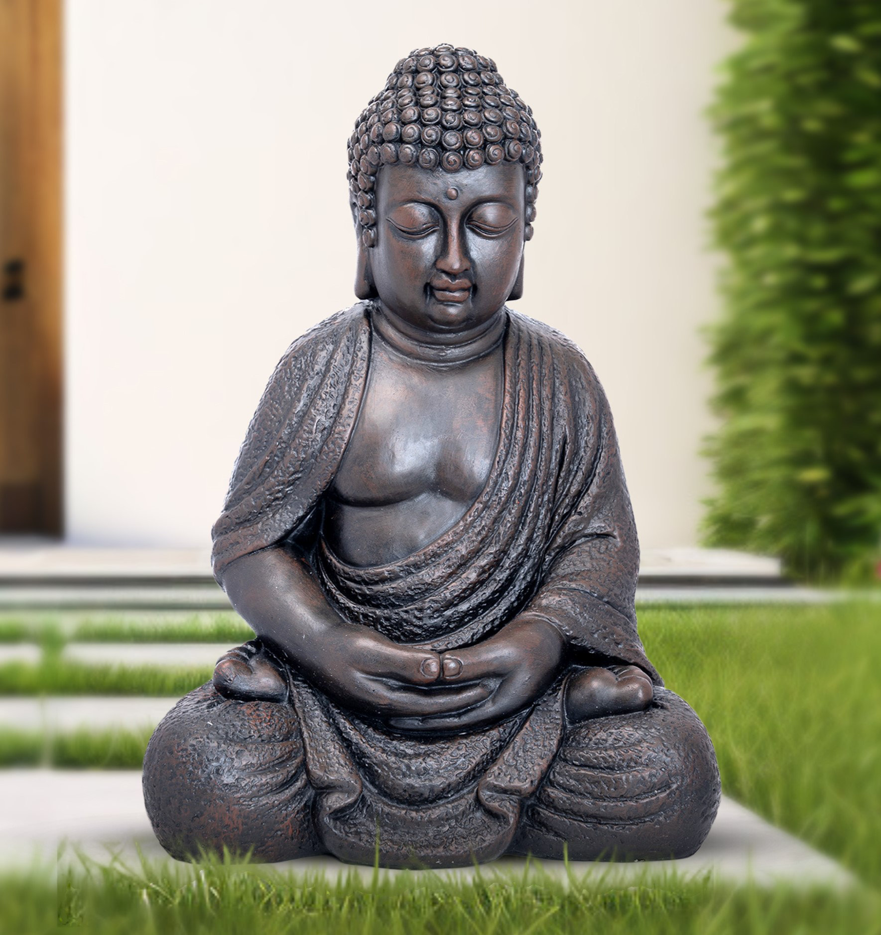 Bungalow Rose Cadencia Large Buddha 2 ft Outdoor Statues, Garden