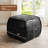 Full-Grain Genuine Leather Square Pouf With Patchwork Design-961048762