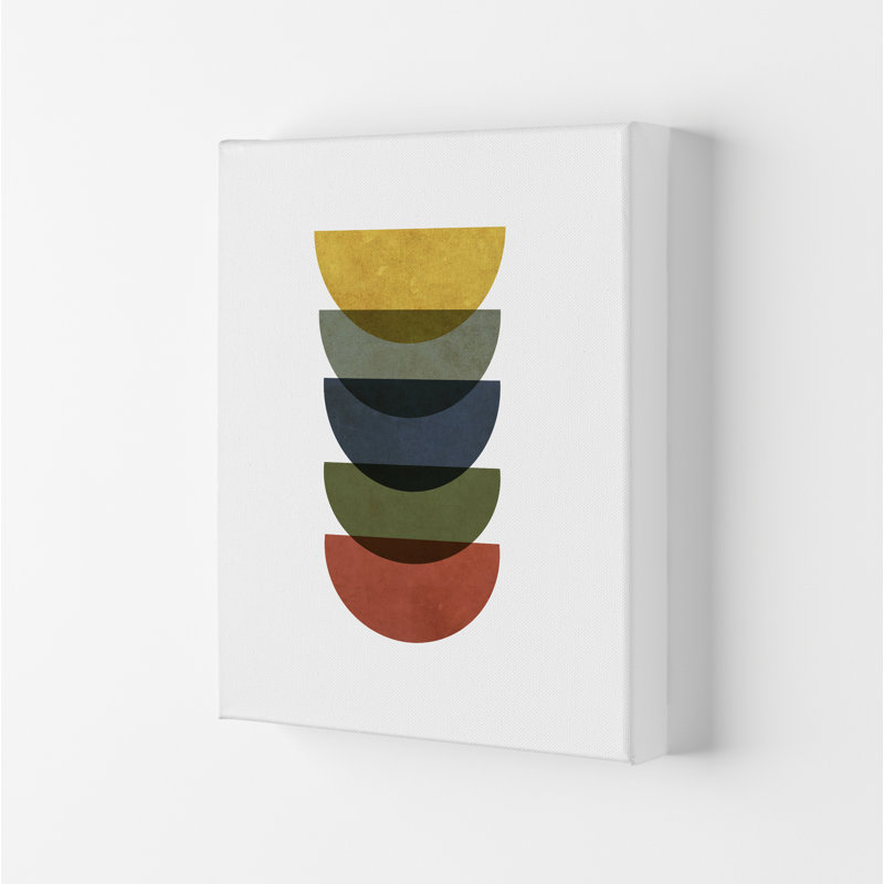 Mid Century Rainbow Grunge Original 1 Piece Wall Art, 42cm H x 29.7cm W x 4cm D, No Frame