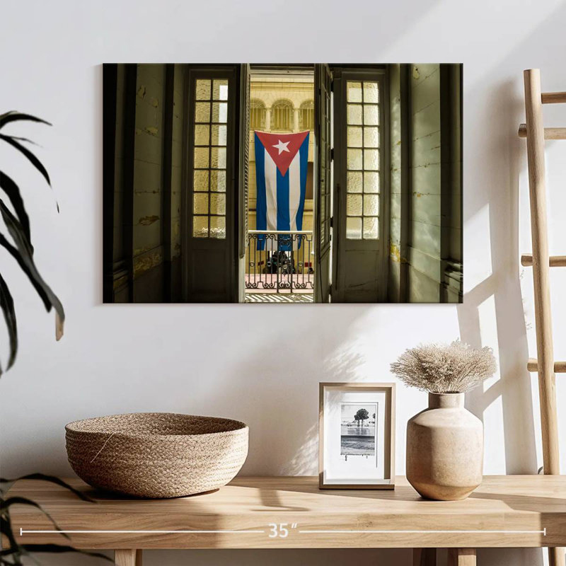 Borges Cuba Flag On Window, 16" H x 24" W
