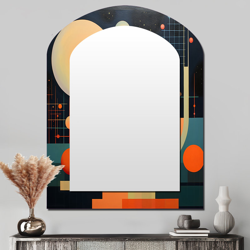 Pleine lune Visions Mid-Century géométrique abstrait, 43 po x 33 po