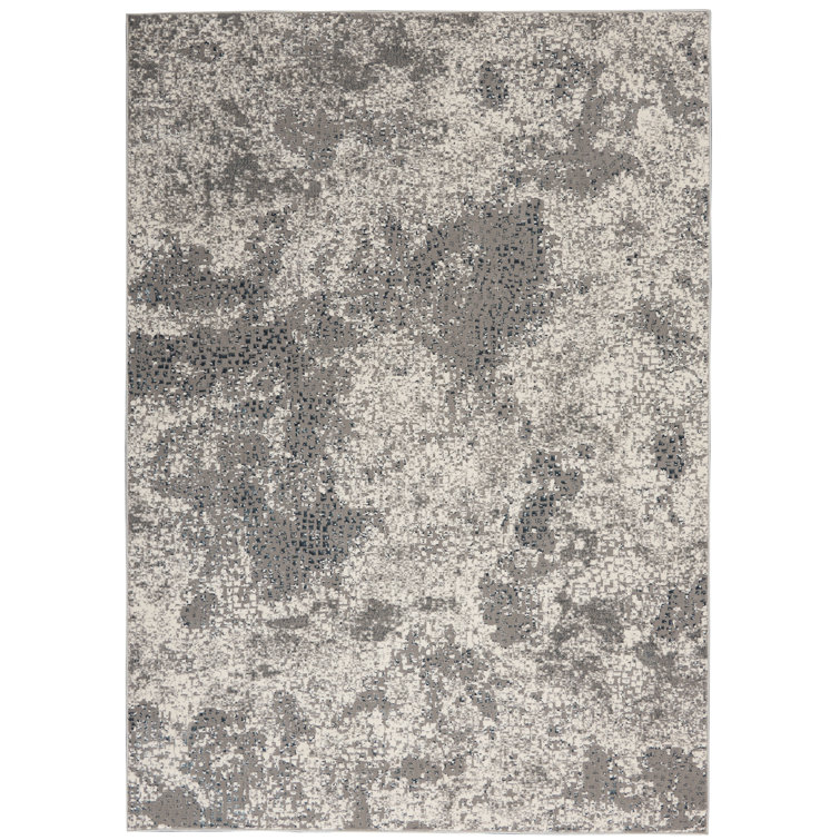 Abstract Area Rug in Gray